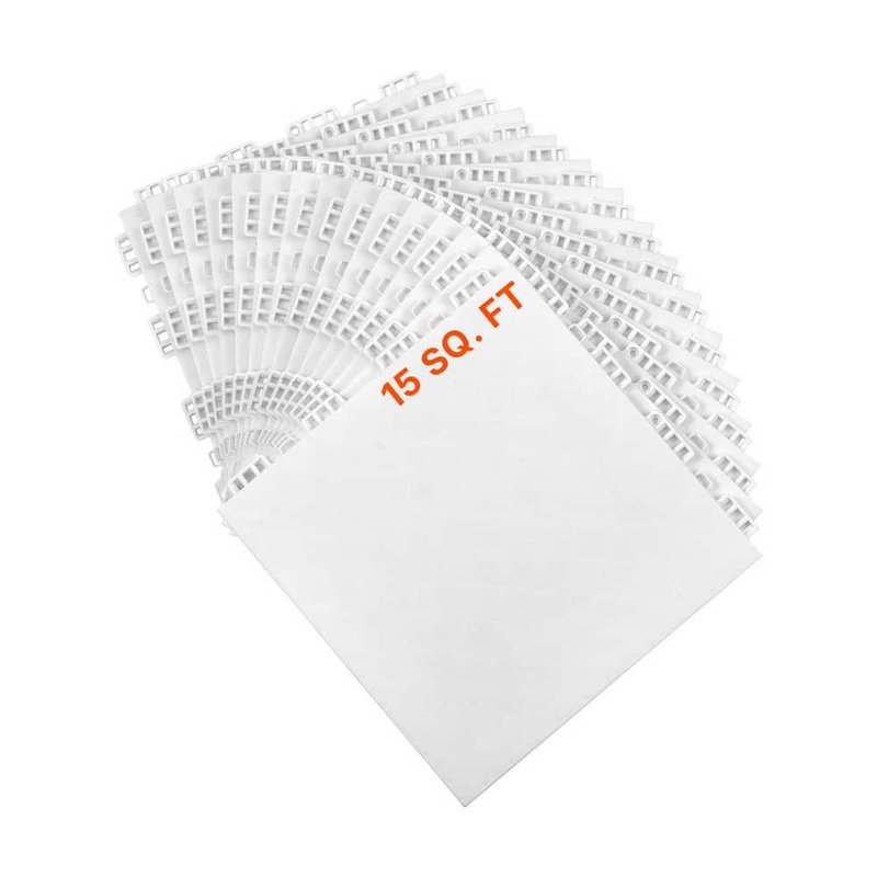 SKYSHALO Gym Flooring Set 12 in. x 12 in. 15 Pieces Polypropylene Interlocking Puzzle Tiles Workout Exercise Mats Gray LSWDDDPPHB154ZR2YV0-250319