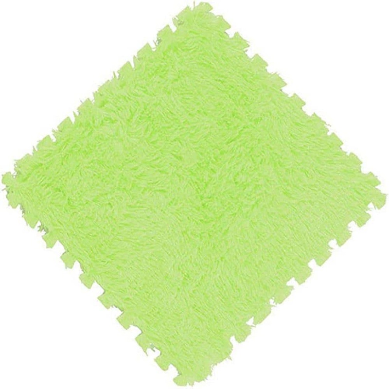 Unbranded 16 Pcs Foam Floor Mat Square Interlocking Carpet Tiles Play Mat Soft Climbing Area Rugs, 12 x 12 x 0.4 Inch GREEN PFM118MG16P