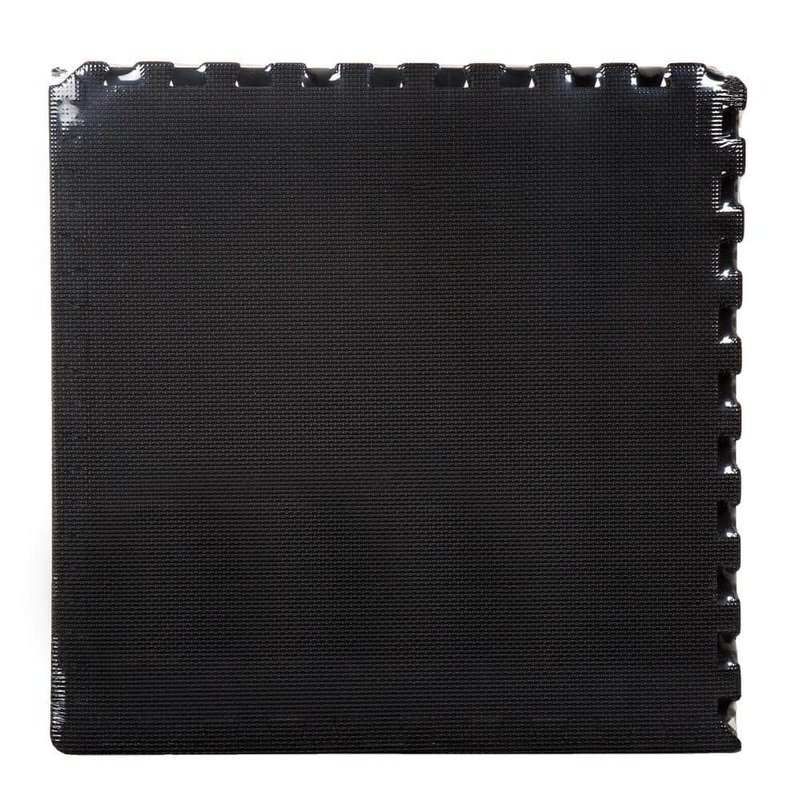 Unbranded Black 24 in. W x 24 in. L x 0.5 in. T Foam Interlocking Floor Mat Tiles for Home Gym (24 sq. ft.) (6-Pack) 189187XQK