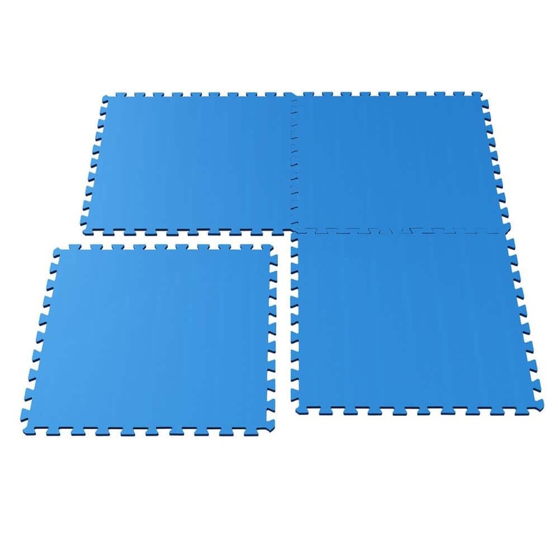 Unbranded Blue 24 in. W x 24 in. L x 0.5 in. T Foam Interlocking Floor Mat Tiles for Home Gym (16 sq. ft.) (4-Pack) 207711CLQ