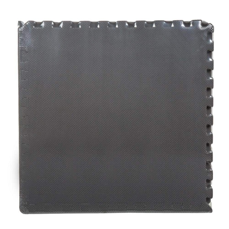 Unbranded Gray 24 in. W x 24 in. L x 0.375 in. T Foam Interlocking Floor Mat Tiles for Home Gym (24 sq. ft.) (6-Pack) 371725KXH