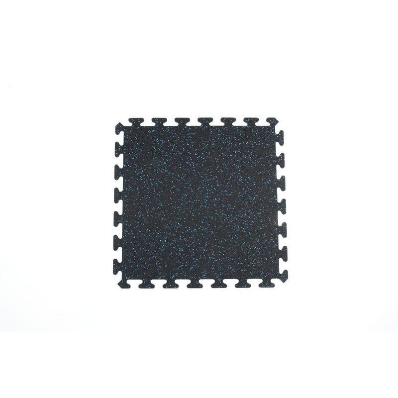 Unbranded Matter Surfaces Gym/Exercise Recycled Rubber Center Tiles Black w/Blue 25 in.x 25in.x 0.3 Thick 8-Tiles/Case, 32 sq. ft. EZFLEXCTRBL
