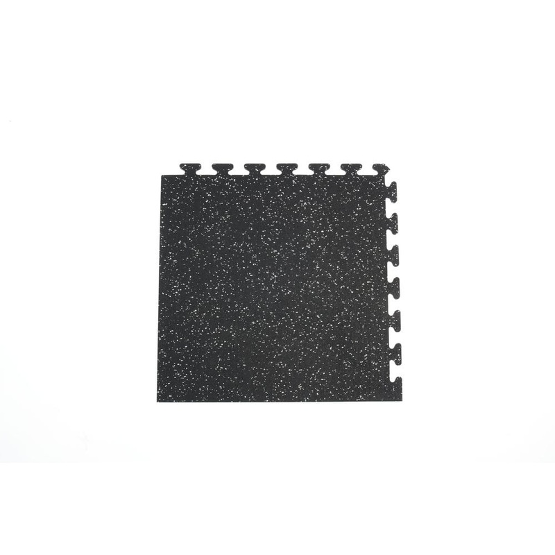 Unbranded Matter Surfaces Gym/Exercise Recycled Rubber Corner Tiles Black w/Gray 25in.x 25in.x 0.3 Thick. 4-Tiles/Case,16 sq. ft. EZFLEXCNRBG