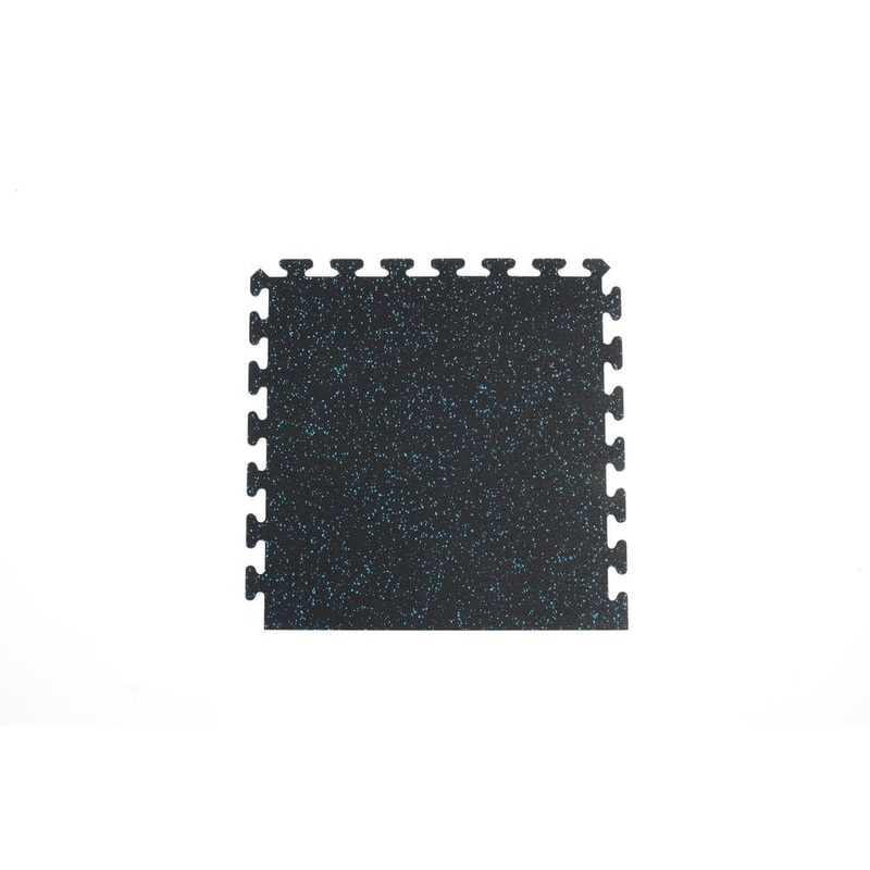 Unbranded Matter Surfaces Gym/Exercise Recycled Rubber Side Tiles Black w/Blue 25 in. x 25in. x 0.3 Thick 4-Tiles/Case, 16 sq. ft. EZFLEXSDBL