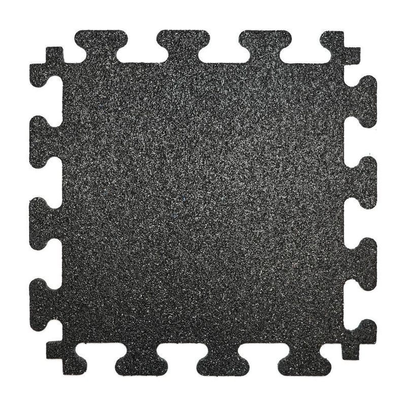 Unbranded Rubber Gym Tiles with Gray Colored Flake 18 in. x 18 in. 8mm Thick Interlocking Tile (6 Tiles/Case) (13.875 sq. ft.) 49233
