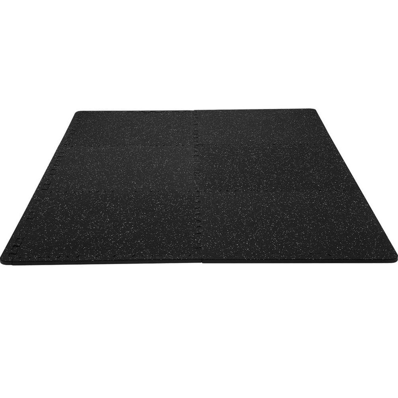 SKYSHALO Interlocking Floor Mats, 24 in. x 24 in. x 0.5 in. T EVA Foam Rubber Top Gym Interlocking Floor Mats (24 sq. ft. 6 Pcs) HSXJDDHDHDBDDTIMHV0-0724