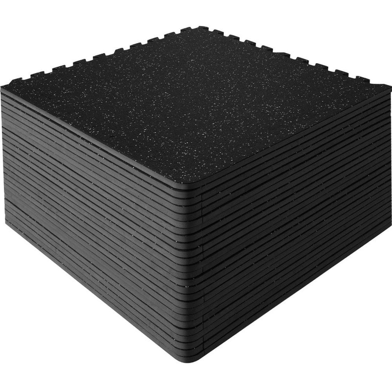 SKYSHALO Interlocking Floor Mats, Gym Floor Mats, 24 in. x 24 in. x 0.5 in. T EVA Foam and Rubber Top 25 Pcs 100 sq.ft HSXJDDHDHDBDD09O9V0-0724