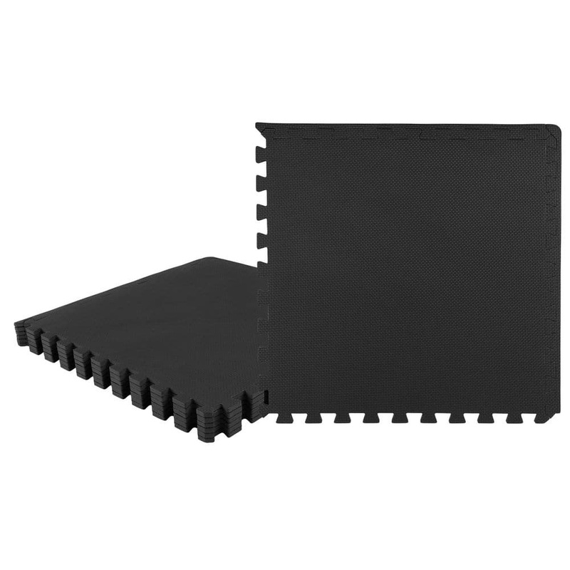 Stalwart Black 24 in. x 24 in. x 0.375 in. Interlocking EVA Foam Floor Mat (6-Pack) M550032