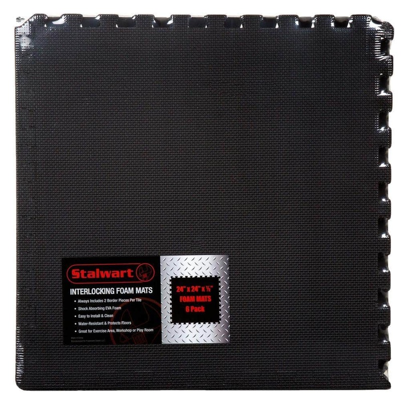 Stalwart Black 24 in. x 24 in. x 0.5 in. Interlocking EVA Foam Floor Mat (6-Pack) M550030