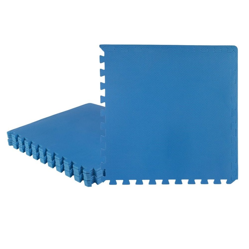 Stalwart Interlocking Blue 24 in. W x 24 in. L Non-Toxic EVA Foam Flooring for Playroom, Gym, or Basement 8 Pack (32 sq. ft.) 75-6401-2