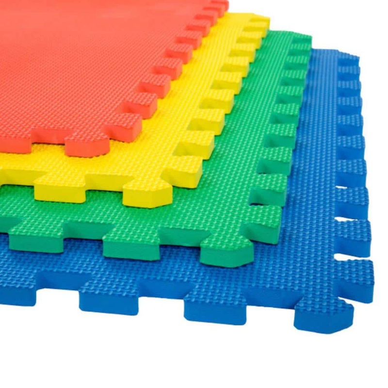 Stalwart Multi-Colored 24 in. W x 24 in. L x 0.5 in. Thick – EVA Foam Exercise/Gym Flooring Tiles (8 Tiles/Pack) (32 sq. ft.) 75-ST6000-2