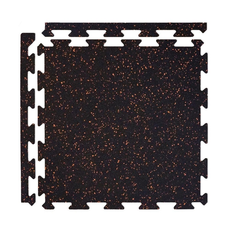 Survivor SportFloor Eco-Lock Isometric Orange 24 in. x 24 in. x 0.3 in. Rubber Gym/Weight Room Flooring Tiles (25.7 sq. ft.) (6-Pack) 01040805104