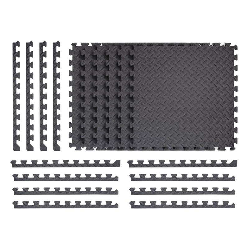 TrafficMaster Gray 24 in. W x 24 in. L x 0.5 in. Thick Foam ExerciseGym Flooring Tiles (6 TilesCase) (24 sq. ft.) 24228DPHD