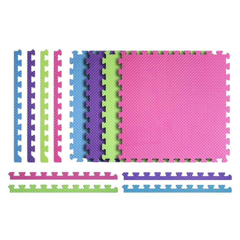 TrafficMaster Primary Pastel 24 in. W x 24 in. L x 0.5 in. Thick Foam ExerciseGym Flooring Tiles (4 TilesCase) (16 s. ft.) 24121HDUS