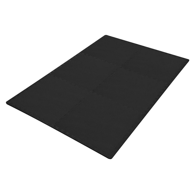 Unbranded Black 24 in. W x 24 in. L x 0.5 in. T EVA Interlocking Foam Gym Flooring Mat (6 Tiles/Pack) (24 sq. ft.) Mat-1009