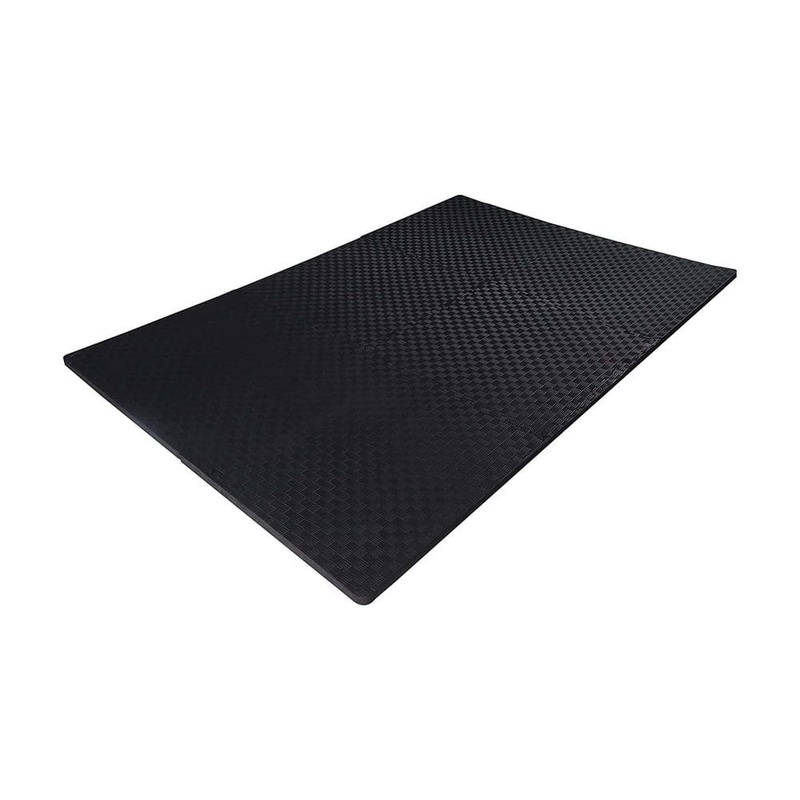 Unbranded Black 24 in. W x 24 in. L x 1 in. T EVA Interlocking Foam Gym Flooring Mat (6 Tiles/Pack) (24 sq. ft.) Mat-1015