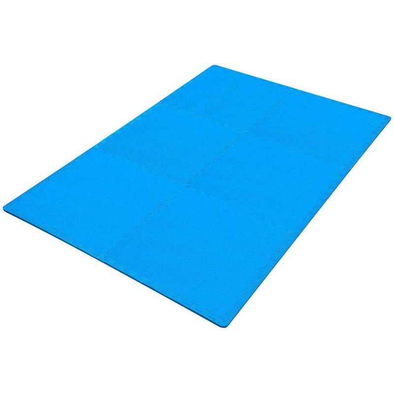 Unbranded Blue 24 in. W x 24 in. L x 0.5 in. T EVA Interlocking Foam Gym Flooring Mat (6 Tiles/Pack) (24 sq. ft.) Mat-1010