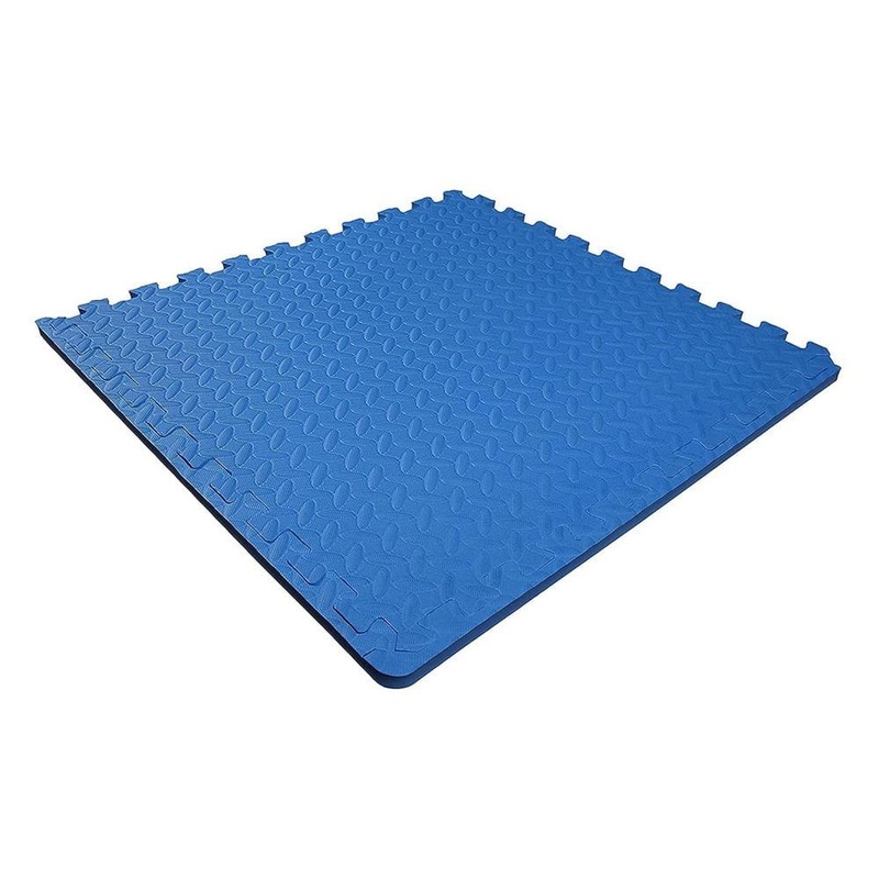 Unbranded Blue 24 in. W x 24 in. L x 0.75 in. T EVA Interlocking Foam Gym Flooring Mat (6 Tiles/Pack) (24 sq. ft.) Mat-1013
