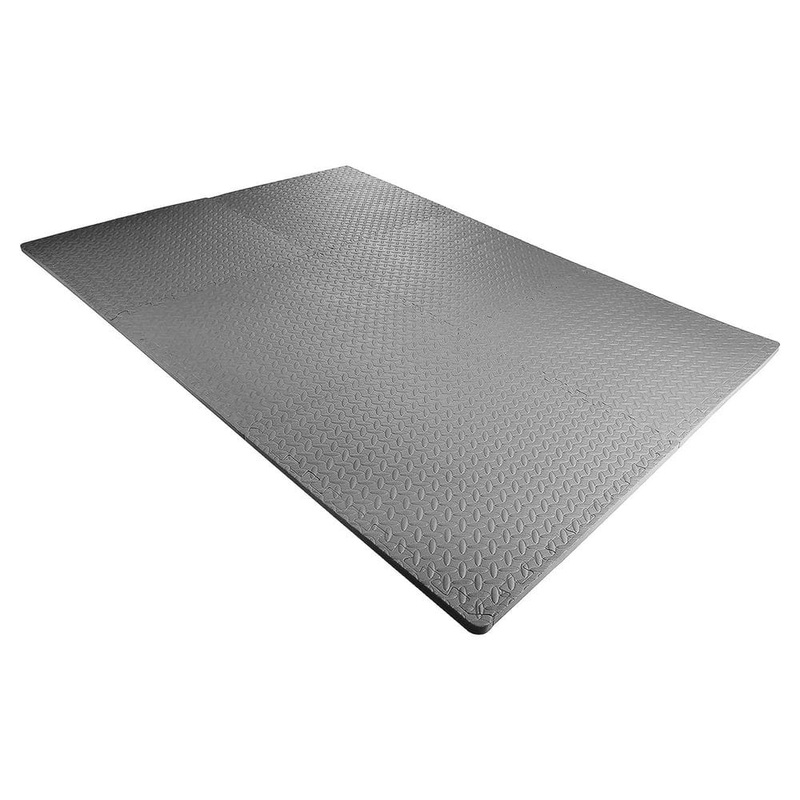 Unbranded Gray 24 in. W x 24 in. L x 0.75 in. T EVA Interlocking Foam Gym Flooring Mat (6 Tiles/Pack) (24 sq. ft.) Mat-1014