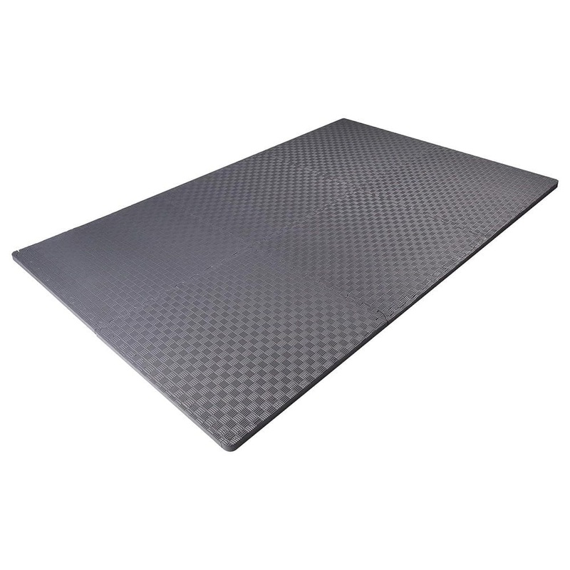 Unbranded Gray 24 in. W x 24 in. L x 1 in. T EVA Interlocking Foam Gym Flooring Mat (6 Tiles/Pack) (24 sq. ft.) Mat-1017