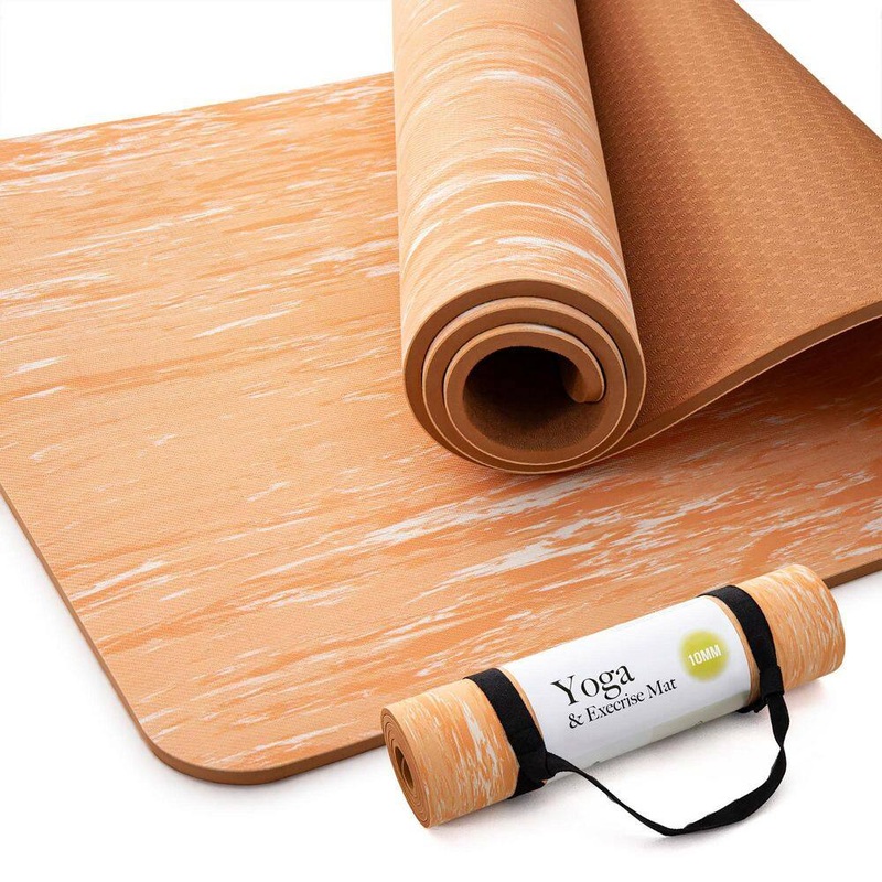 Unbranded Orange 24 in. W x 72 in. L x 0.39 in. T Natural Rubber Gym Flooring Mat (12 sq. ft. ) HD57DAMat05