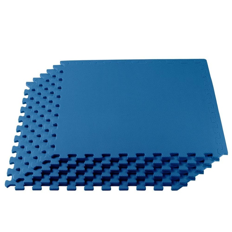 We Sell Mats Blue 24 in. W x 24 in. L x 1/2 in. Thick Multipurpose EVA Foam Exercise/Gym Tiles (4 Tiles/Pack) (16 sq. ft.) D24BL0.04-13M
