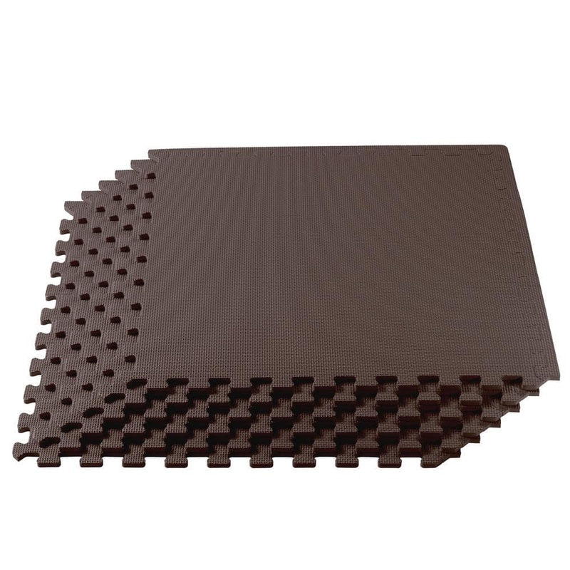 We Sell Mats Brown 24 in. W x 24 in. L x 1/2 in. Thick Multipurpose EVA Foam Exercise/Gym Tiles (12 tiles/pack) (48 sq. ft.) D24BN2-13M