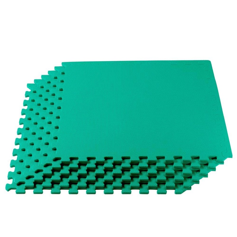 We Sell Mats Green 24 in. W x 24 in. L x 3/8 in.Thick Multipurpose EVA Foam Exercise/Gym Tiles (4 Tiles/Pack) (16 sq. ft.) 24GN0.4-10M