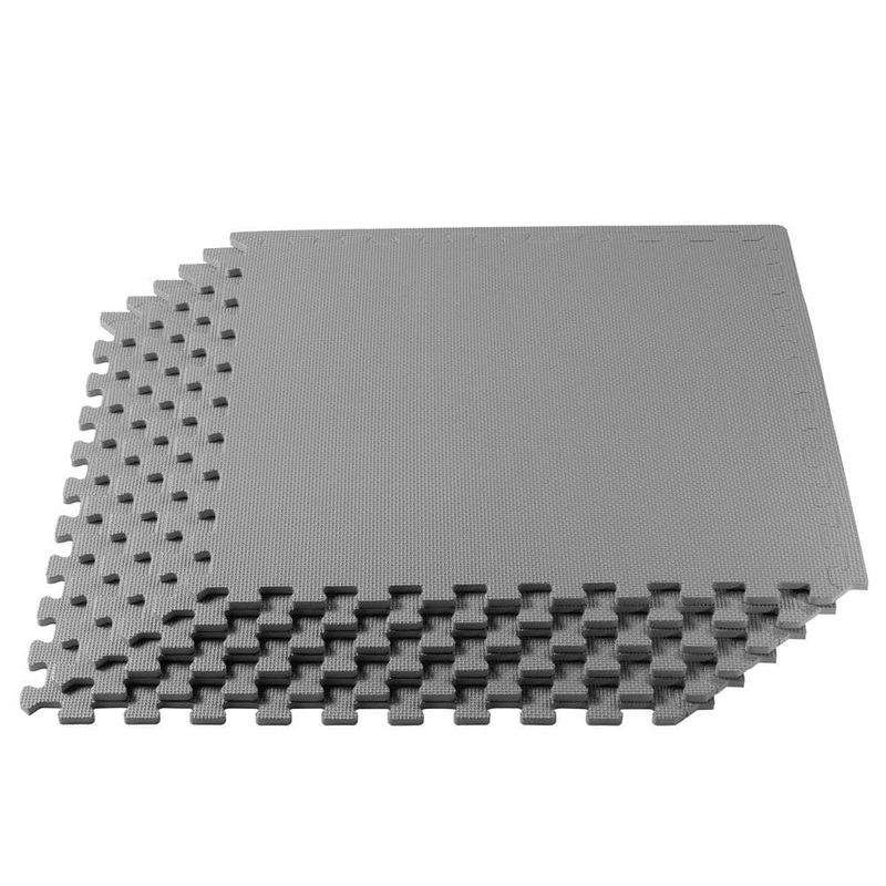 We Sell Mats Light Gray 24 in. W x 24 in. L x 1/2 in.Thick Multipurpose EVA Foam Exercise/Gym Tiles (4 Tiles/Pack) (16 sq. ft.) D24NG0.04-13M