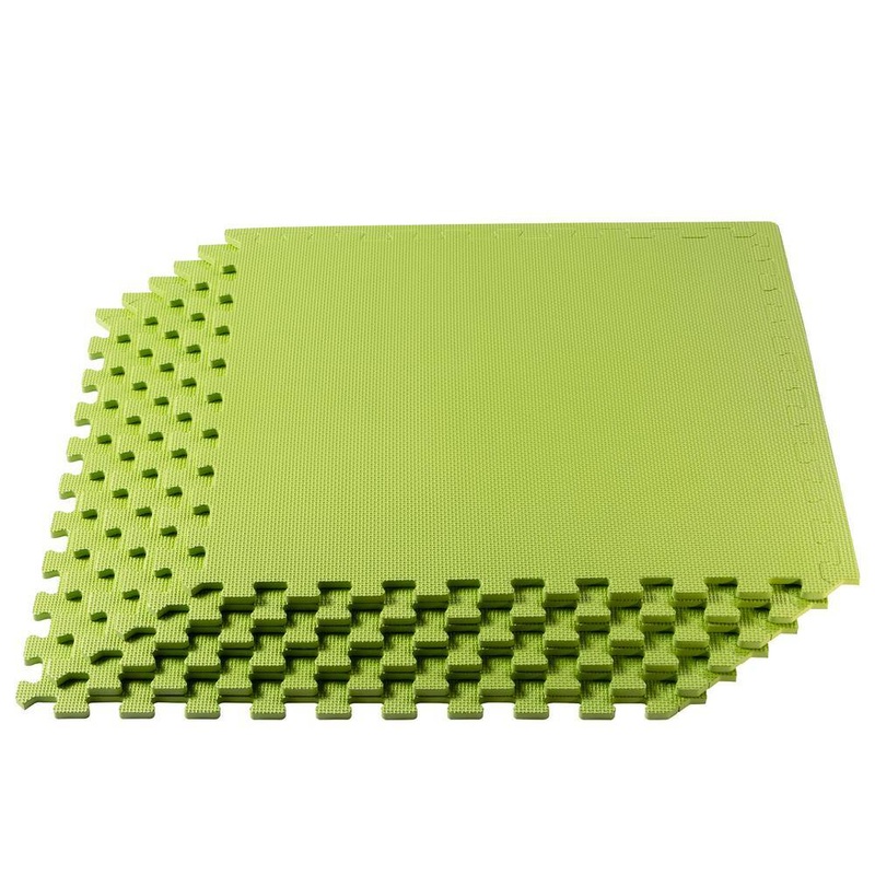 We Sell Mats Lime Green 24 in. W x 24 in. L x 3/8 in. Thick Multipurpose EVA Foam Exercise/Gym Tiles 25 Tiles/Pack 100 sq. ft. 24LMG4.1-10M