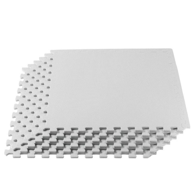 We Sell Mats Multipurpose 24 in. x 24 in. 3/8 in. Thick EVA Foam ExerciseGym Flooring Tiles 6 pack, 24 sq. ft. – White 24WH1-10M