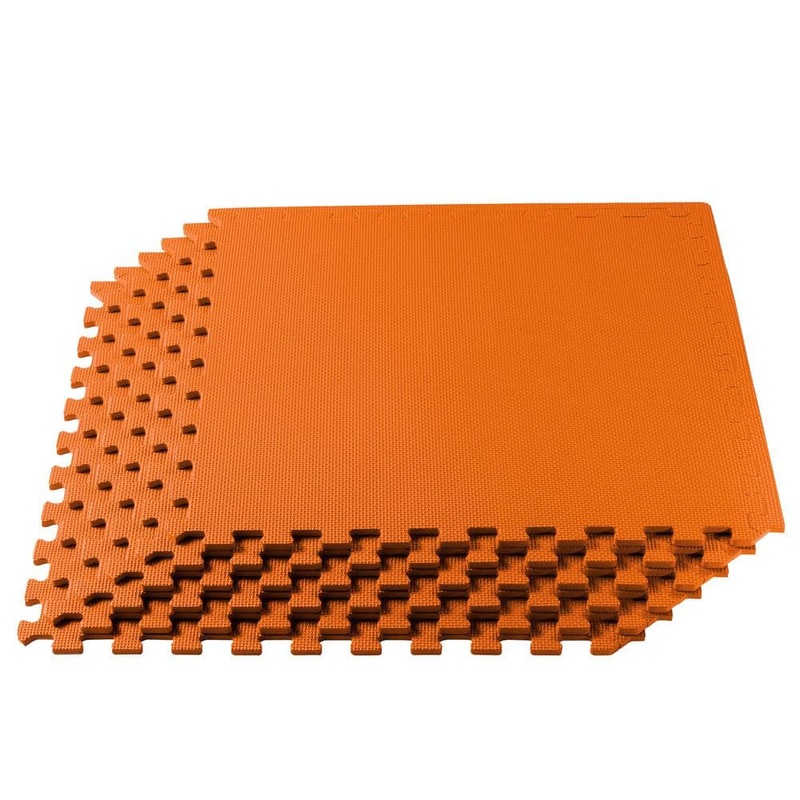 We Sell Mats Orange 24 in. W x 24 in. L x 3/8 in. Thick Multipurpose EVA Foam Exercise/Gym Tiles 25 Tiles/Pack 100 sq. ft. 24OR4.1-10M