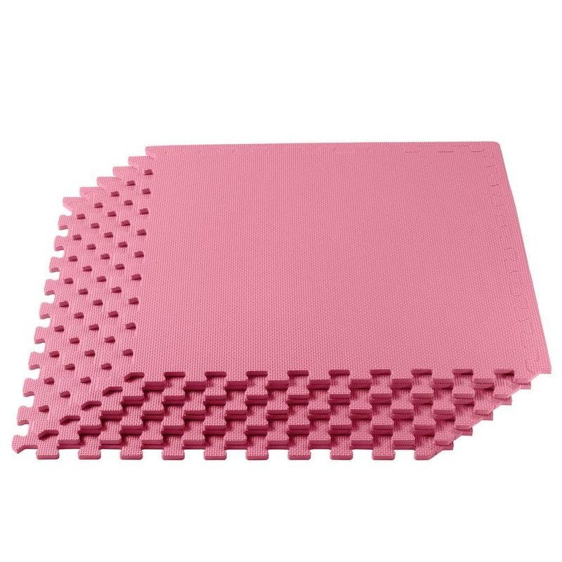 We Sell Mats Pink 24 in. W x 24 in. L x 1/2 in.Thick Multipurpose EVA Foam Exercise/Gym Tiles (4 Tiles/Pack) (16 sq. ft.) D24PK0.04-13M