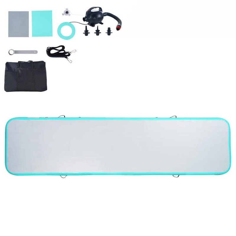SKYSHALO Gymnastics Air Mat, 4 in. Thickness Inflatable Gymnastics Tumbling Mat Mint Green, 156.69 in. L 39.76 in. W 42.9 sq. ft. ZFXKKFQD13FT7OZ1ZV1-250424