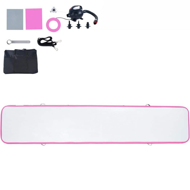 SKYSHALO Gymnastics Air Mat, 4 in. Thickness Inflatable Gymnastics Tumbling Mat, Pink, 196.06 in. L 39.76 in. W 53.92 sq. ft. ZFXKKFQD16FT018COV1-250424