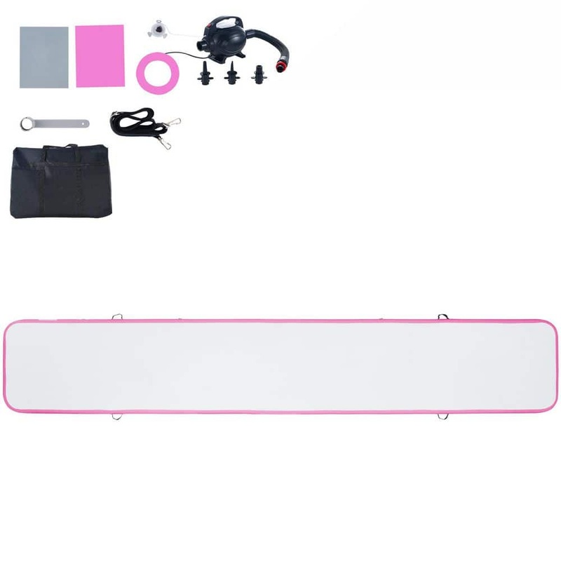 SKYSHALO Gymnastics Air Mat, 4 in. Thickness Inflatable Gymnastics Tumbling Mat, Pink, 235.43 in. L 39.76 in. W 64.68 sq. ft. ZFXKKFQD20FTMB6USV1-250424
