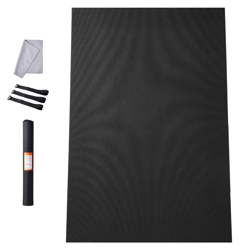 VEVOR Exercise Mat Black 48 in. W x 72 in. L 0.28 in. T Rubber Yoga Mat Gym Flooring Mat (24 sq. ft.) DXYJD4YC6YC0WR5E5V0