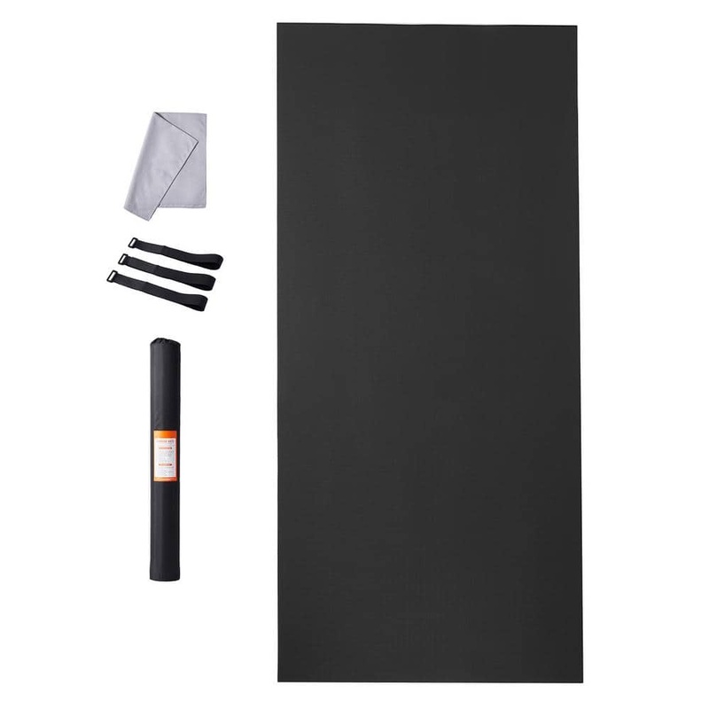 VEVOR Exercise Mat Black 72 in. W x 144 in. L 0.28 in. T Rubber Yoga Mat Gym Flooring Mat (72 sq. ft.) DXYJD6YC12YCNHT5EV0