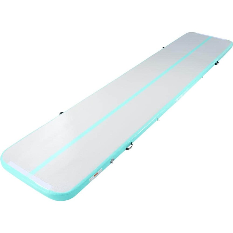 VEVOR Gymnastics Air Mat 196.1 in. L x 39.8 in. W 4 in. Thickness 53.92 sq. ft. Inflatable Tumbling Mat Gym Flooring Mat Green ZFXKKFQD16FTPLJADV1