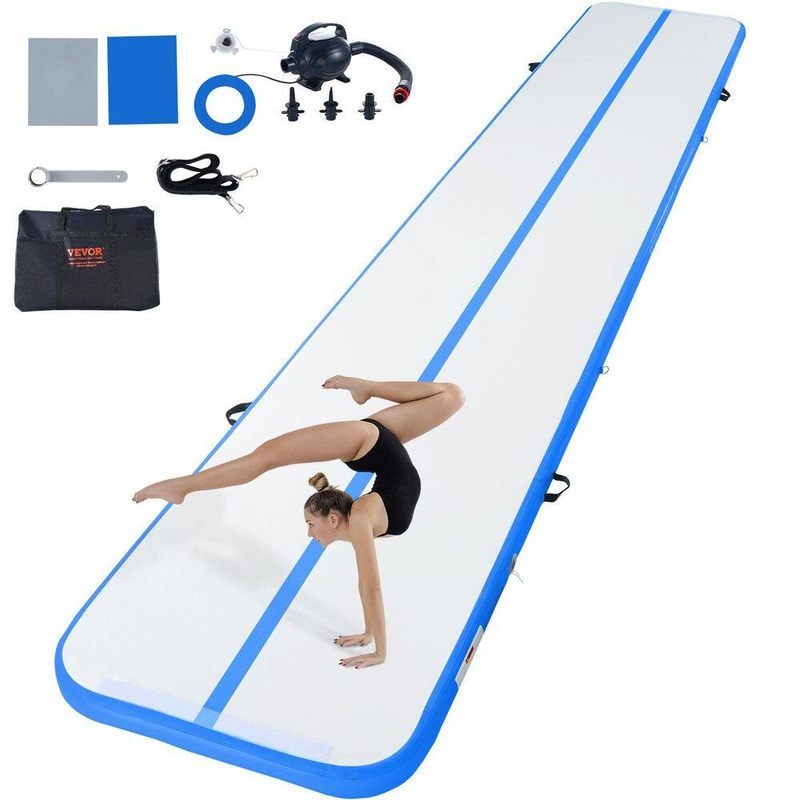 VEVOR Gymnastics Air Mat 235.4 in. L x 39.8 in. x W 4 in. Thick 64.71 sq. ft. Inflatable Gymnastics Tumbling Mat Blue ZFXKKFQD20FTADVBOV1