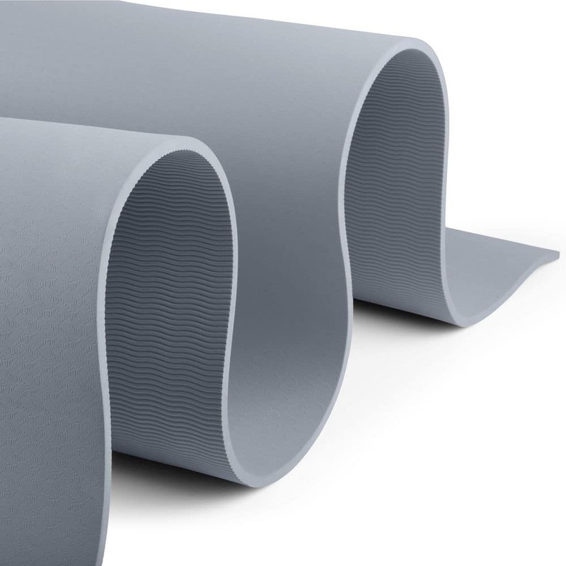 Wakeman 6 ft. L x 4 ft. W – 8mm Thick – 24 Sq. Ft. Non-Slip Large Yoga Workout Mat by Wakeman (Blue) – Gym Flooring Mat 80-5223