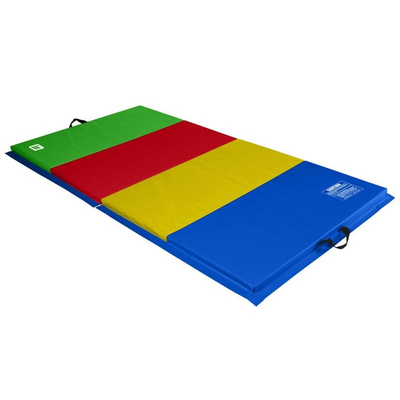We Sell Mats Multi-Color 4 ft. W x 8 ft. L x 2 in.Thick Personal Folding Fitness and Exercise, Gym Flooring Mat (32 sq. ft.) ECO4X8MC-50M