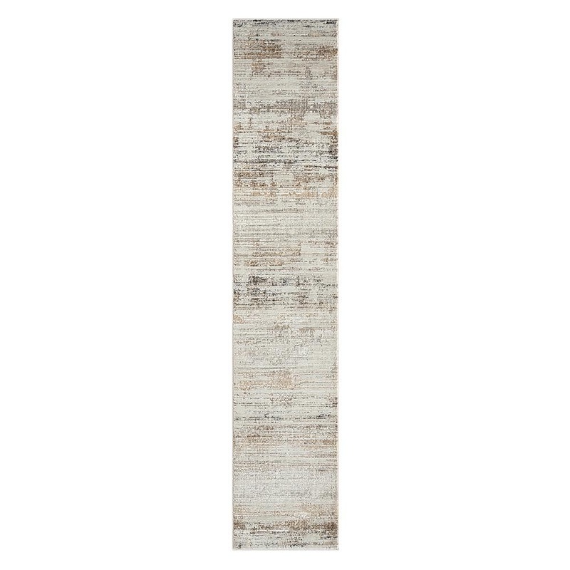 Unbranded Babette Gray/Multi 2 ft. x 10 ft. Striped High-Low Textured Indoor Area Rug 5624A8590D3048