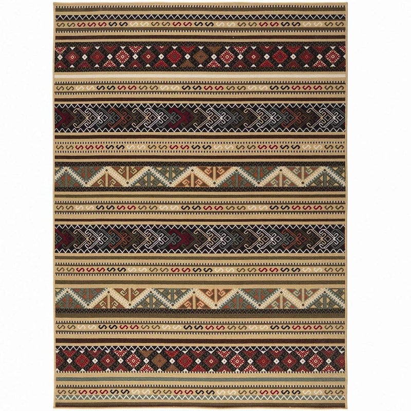 Unbranded Beige Polypropylene 6 ft. 7 in. x 9 ft. Geometric Indoor Area Rug A46A1-rug-930