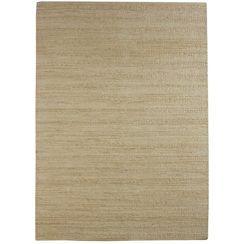 Unbranded Bleach/Ivory 5 ft. x 7 ft. 9 in. Area Rug Transitional Braided Organic Light Jute Handmade 6841A8590D3048