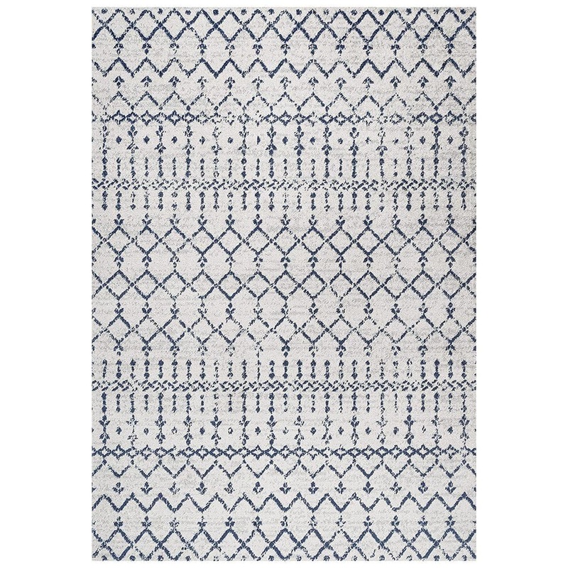 Unbranded Blue Polypropylene 4 ft. x 6 ft. Trellis Indoor Area Rug A46A1-rug-999