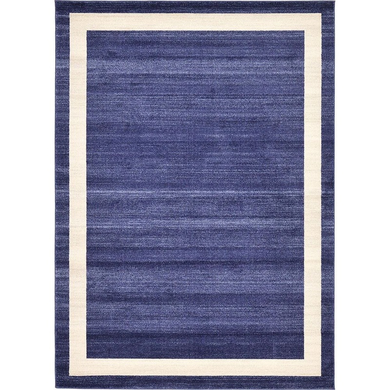 Unbranded Blue Polypropylene 6 ft. x 9 ft. Solid Color Indoor Area Rug A46A1-rug-927