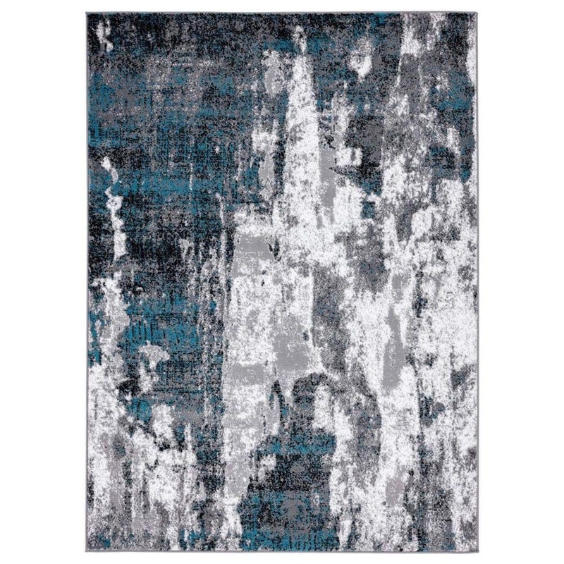 Unbranded Blue Polypropylene 8 ft. x 10 ft. Abstract Indoor Area Rug A46A1-rug-851