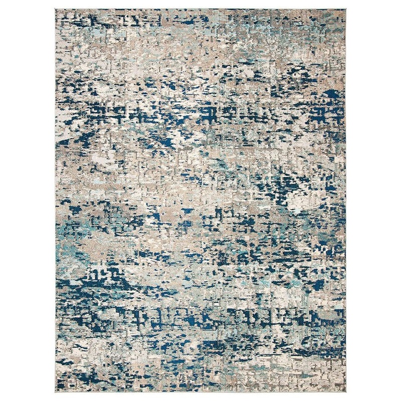 Unbranded Blue Polypropylene 8 ft. x 10 ft. Abstract Indoor Area Rug A46A1-rug-893