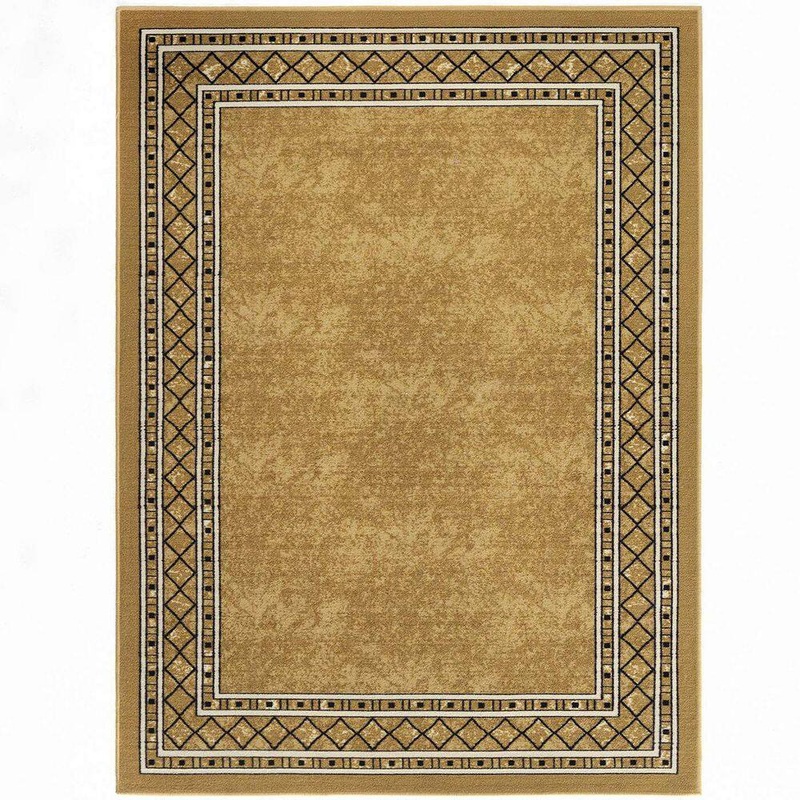 Unbranded Brown Polypropylene 5 ft. x 7 ft. Geometric Indoor/Outdoor Area Rug A46A1-rug-715